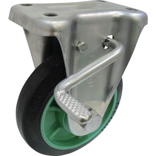 ヨドノ 樹脂製ゴム車輪ステンレス製固定車ストッパー