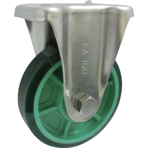 ヨドノ 樹脂製ウレタンゴム車輪ステンレス製固定車付