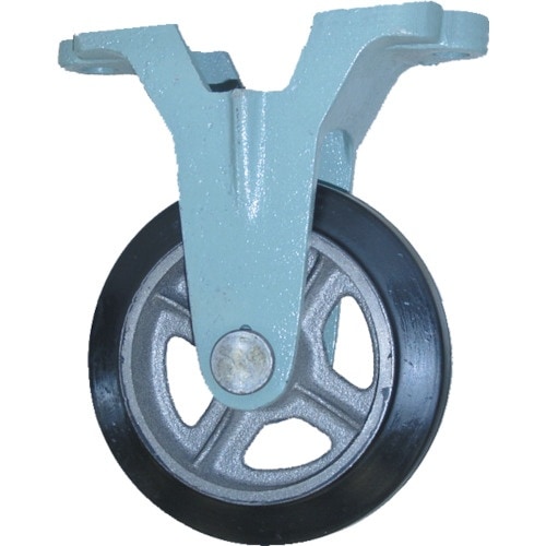 ヨドノ 鋳物中荷重用ゴム車輪固定車付ベアリング無