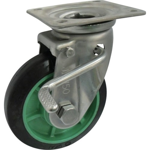 ヨドノ 樹脂製ゴム車輪ステンレス製自在車ストッパー