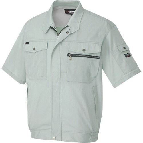 アイトス 半袖ブルゾン(男女兼用) アースグリーン