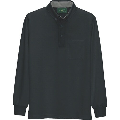 アイトス 制電長袖ポロシャツ(男女兼用) ブラック