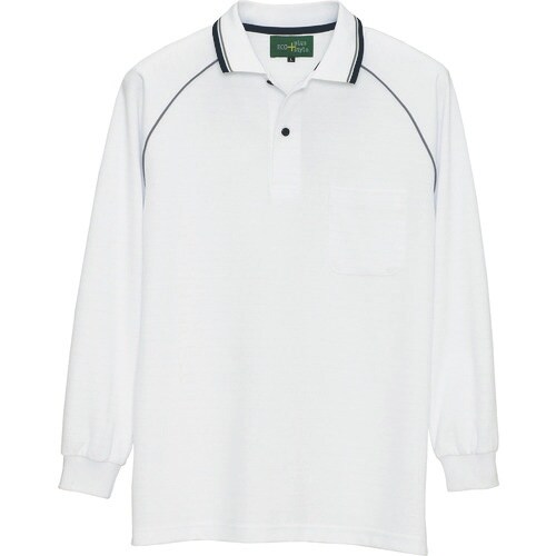 アイトス 制電長袖ポロシャツ(男女兼用) ホワイト