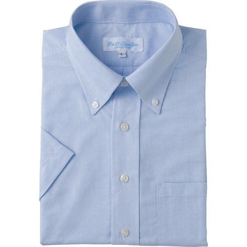 アイトス 半袖ボタンダウンシャツ サックス LL