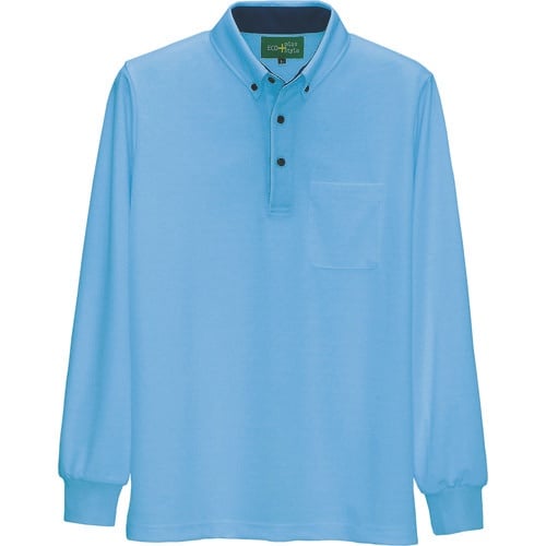 アイトス 制電長袖ポロシャツ(男女兼用) サックス