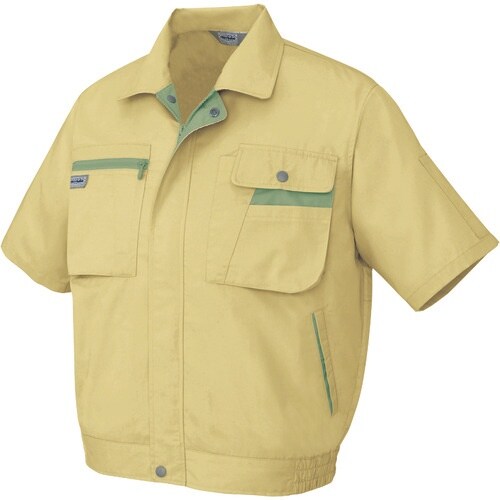 アイトス 半袖ブルゾン(男女兼用) マスタード×オ