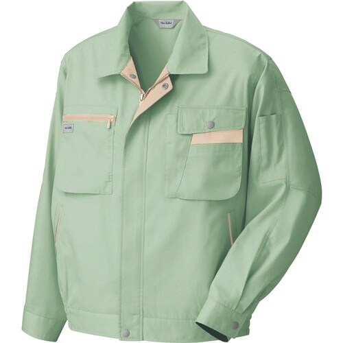 アイトス 長袖サマーブルゾン グリーン×ライトベー