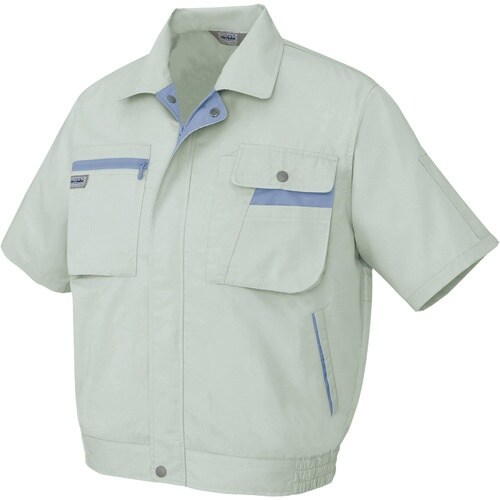 アイトス 半袖ブルゾン(男女兼用) アースグレー×