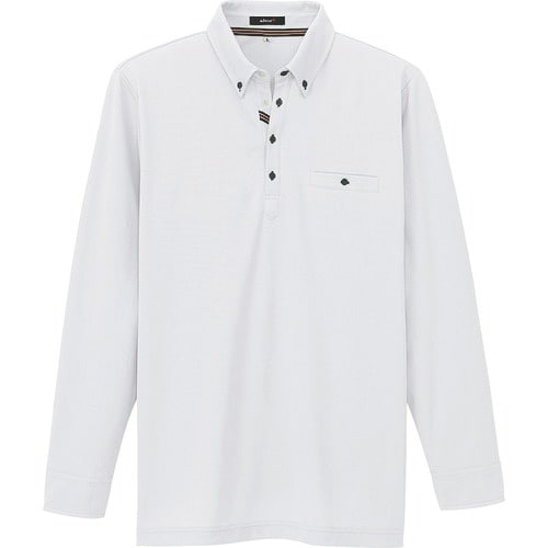 アイトス 部屋干しボタンダウン長袖ポロシャツ(男女