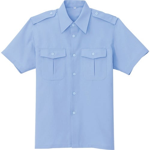 アイトス 半袖シャツ サックス LL