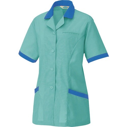 アイトス 半袖スモック エメラルドグリーン M