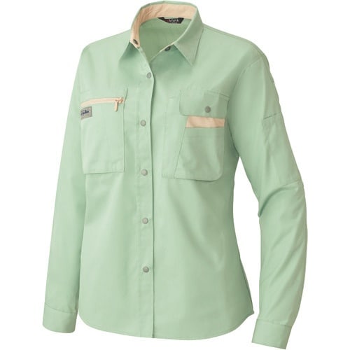 アイトス レディース長袖シャツ(薄地) グリーン×