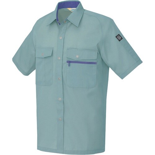 アイトス 半袖シャツ(男女兼用) サファイアブルー
