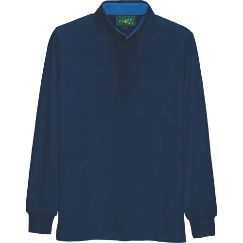 アイトス 制電長袖ポロシャツ(男女兼用) ネイビー