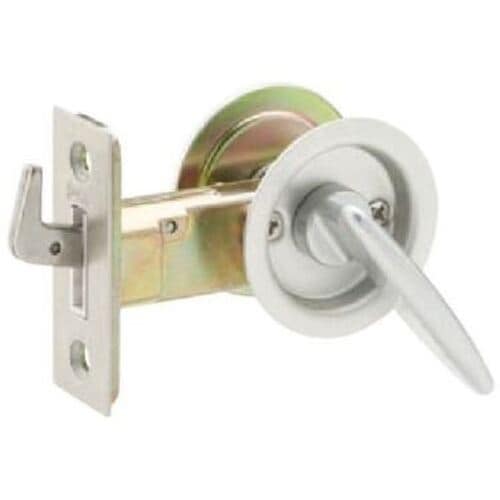 MK チューブラ引戸鎌錠 シルバー (表示付・レバ