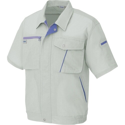 アイトス 半袖ブルゾン(男女兼用) アースグレー