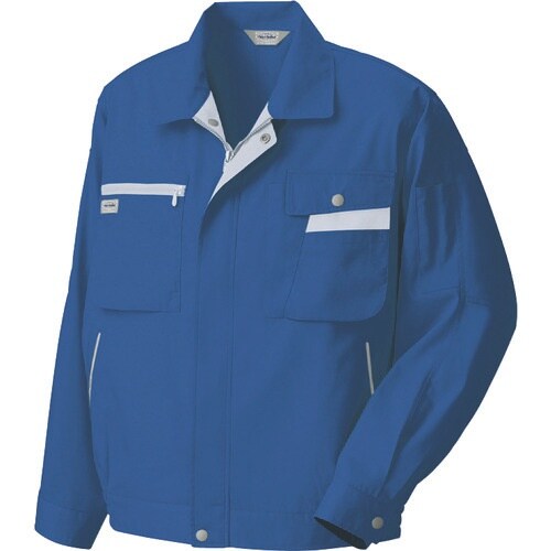 アイトス 長袖サマーブルゾン ブルー×シルバーグレ