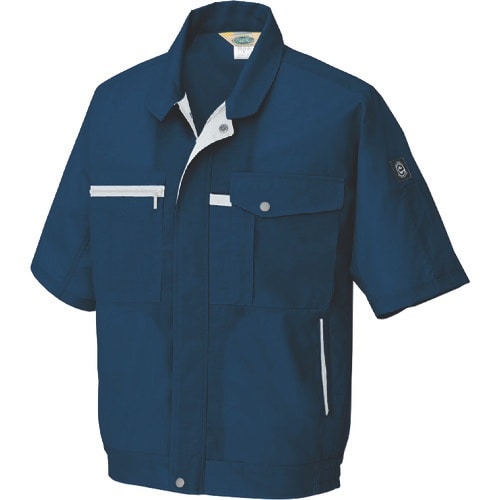 アイトス 半袖ブルゾン(男女兼用) ネイビー LL