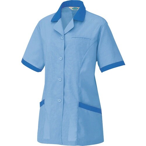 アイトス 半袖スモック サックス M