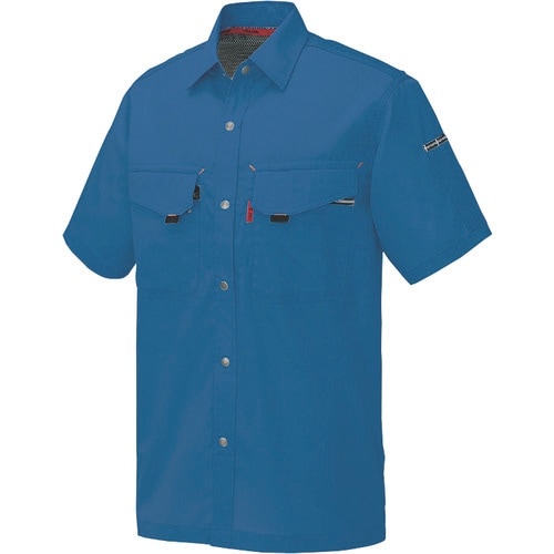 アイトス 半袖シャツ(男女兼用) ブルー L