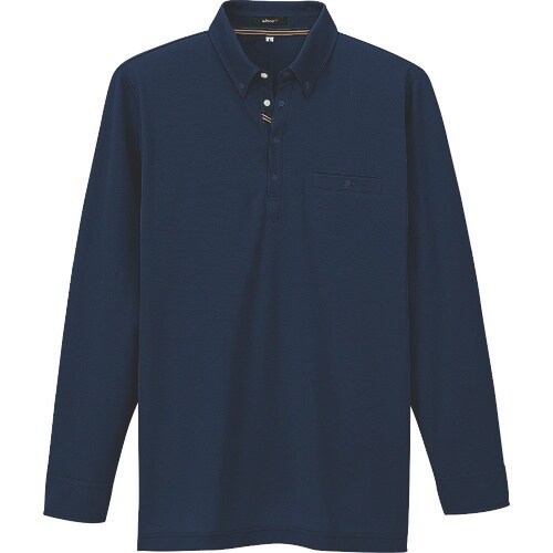 アイトス 部屋干しボタンダウン長袖ポロシャツ(男女