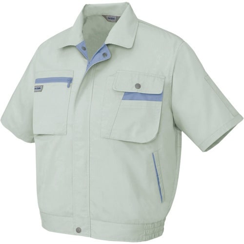 アイトス 半袖ブルゾン(男女兼用) アースグレー×