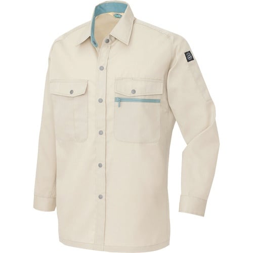 アイトス 長袖シャツ(男女兼用)(薄地) ベージュ