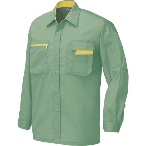 アイトス 長袖シャツ(男女兼用)(薄地) オリーブ