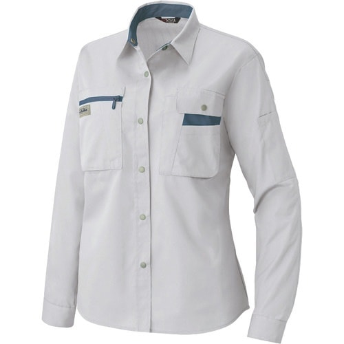 アイトス レディース長袖シャツ(薄地) シルバーグ