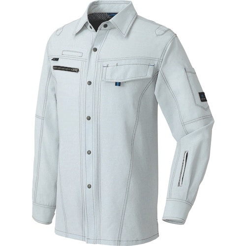 アイトス 長袖シャツ(男女兼用) ライトグレー M