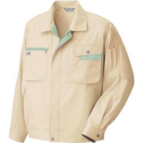 アイトス 長袖サマーブルゾン ライトベージュ×グリ