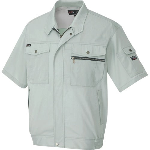 アイトス 半袖ブルゾン(男女兼用) アースグリーン