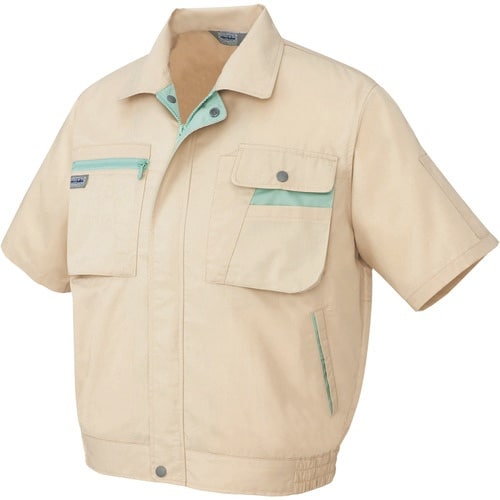 アイトス 半袖ブルゾン(男女兼用) ライトベージュ