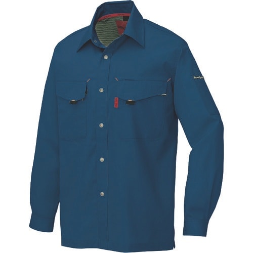 アイトス 長袖シャツ(薄地)(男女兼用) ネイビー