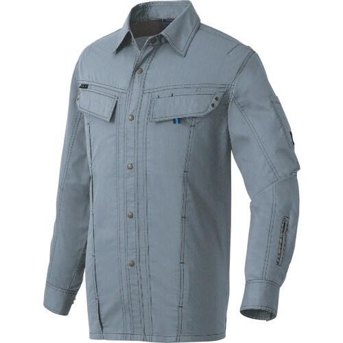 アイトス 長袖シャツ(男女兼用) アイアンブルー