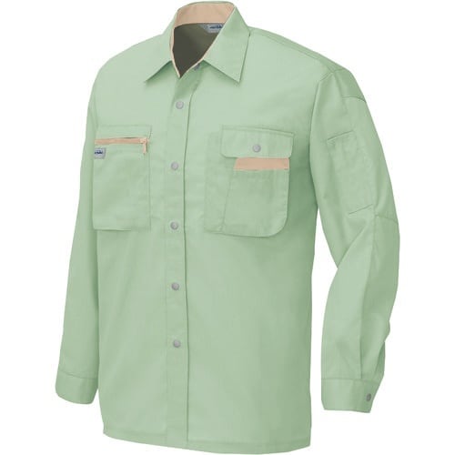 アイトス 長袖シャツ(男女兼用)(薄地) グリーン