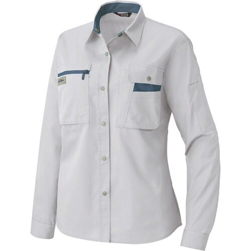 アイトス レディース長袖シャツ(薄地) シルバーグ