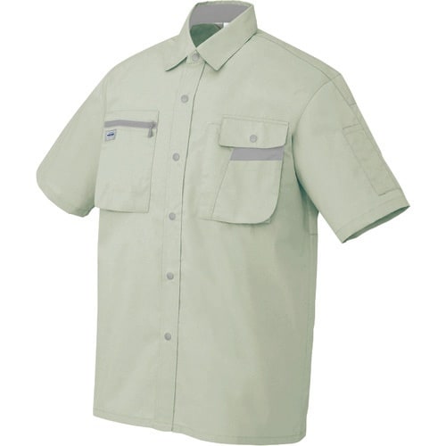 アイトス 半袖シャツ(男女兼用) アースグレー×ミ