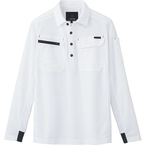 アイトス 長袖ポロシャツ(男女兼用) ホワイト 6