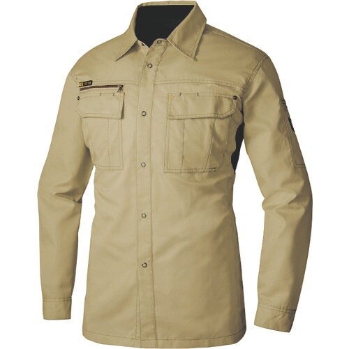 アイトス 長袖シャツ カーキ M