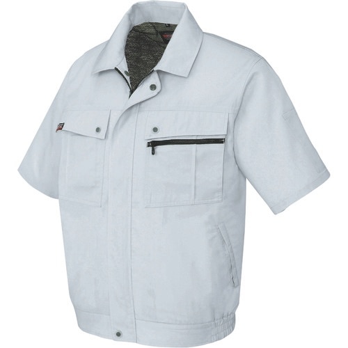 アイトス 半袖ブルゾン(無地)(男女兼用) シルバ