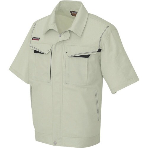 アイトス 半袖ブルゾン(男女兼用) アースグリーン