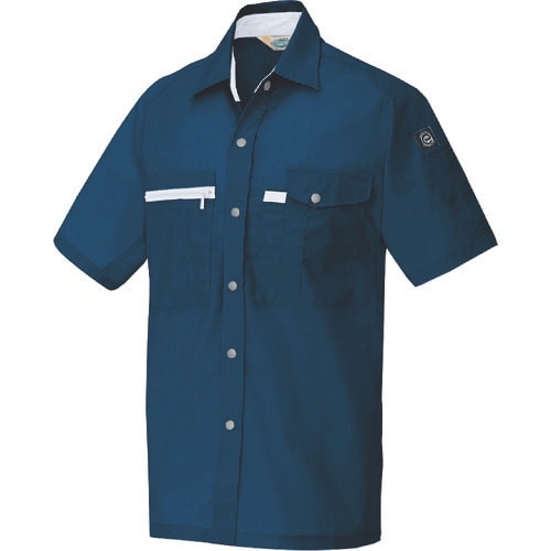 アイトス 半袖シャツ(男女兼用) ネイビー S