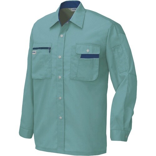 アイトス 長袖シャツ(男女兼用)(薄地) ターコイ