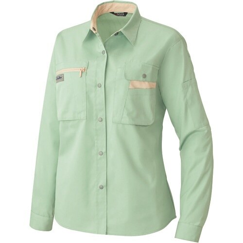 アイトス レディース長袖シャツ(薄地) グリーン×