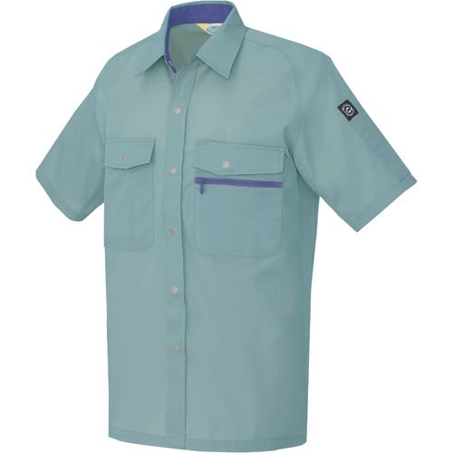 アイトス 半袖シャツ(男女兼用) サファイアブルー
