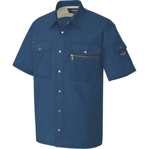 アイトス 半袖シャツ(男女兼用) ネイビー 4L