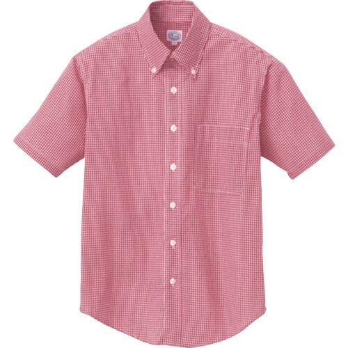 アイトス 半袖ギンガムチェックボタンダウンシャツ(