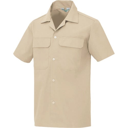 アイトス 半袖シャツ(男女兼用) ライトベージュ