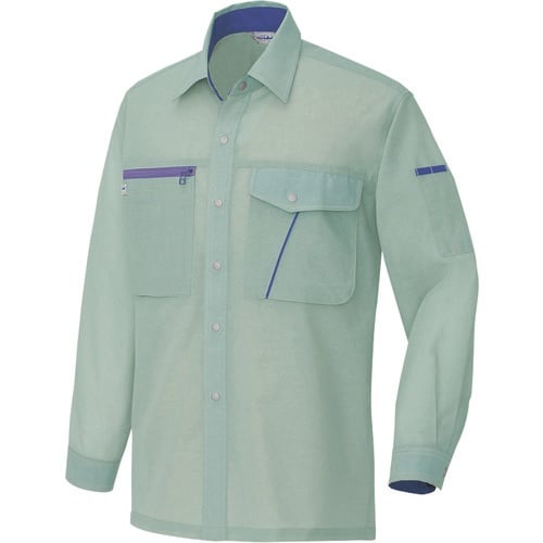 アイトス 長袖シャツ(男女兼用) グリーン 5L